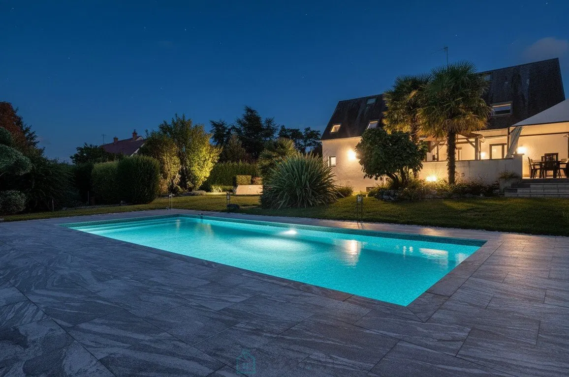 Photo of Beautiful features: 5-bedroom house, garage, swimming pool, landscaped garden