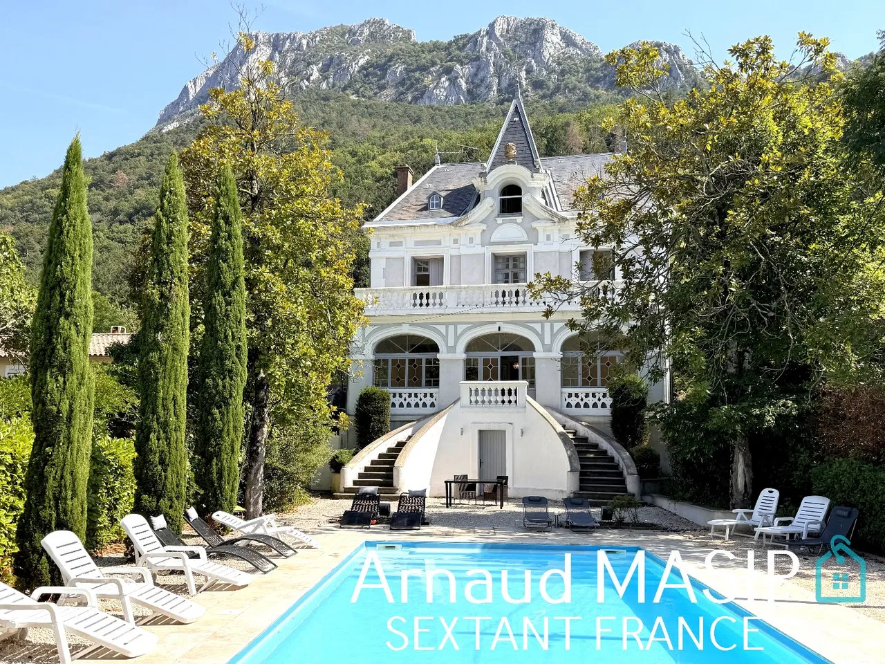 Photo of EXCEPTIONAL BELLE EPOQUE PROPERTY WITH POOL, PRIVATE GROUNDS, TERRACES, CASTLE VIEW